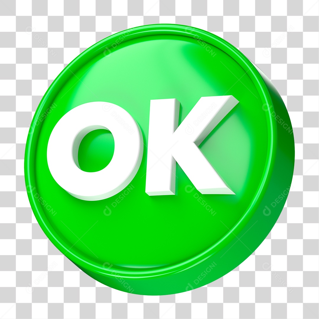 Botão Verde de Ok PNG Transparente