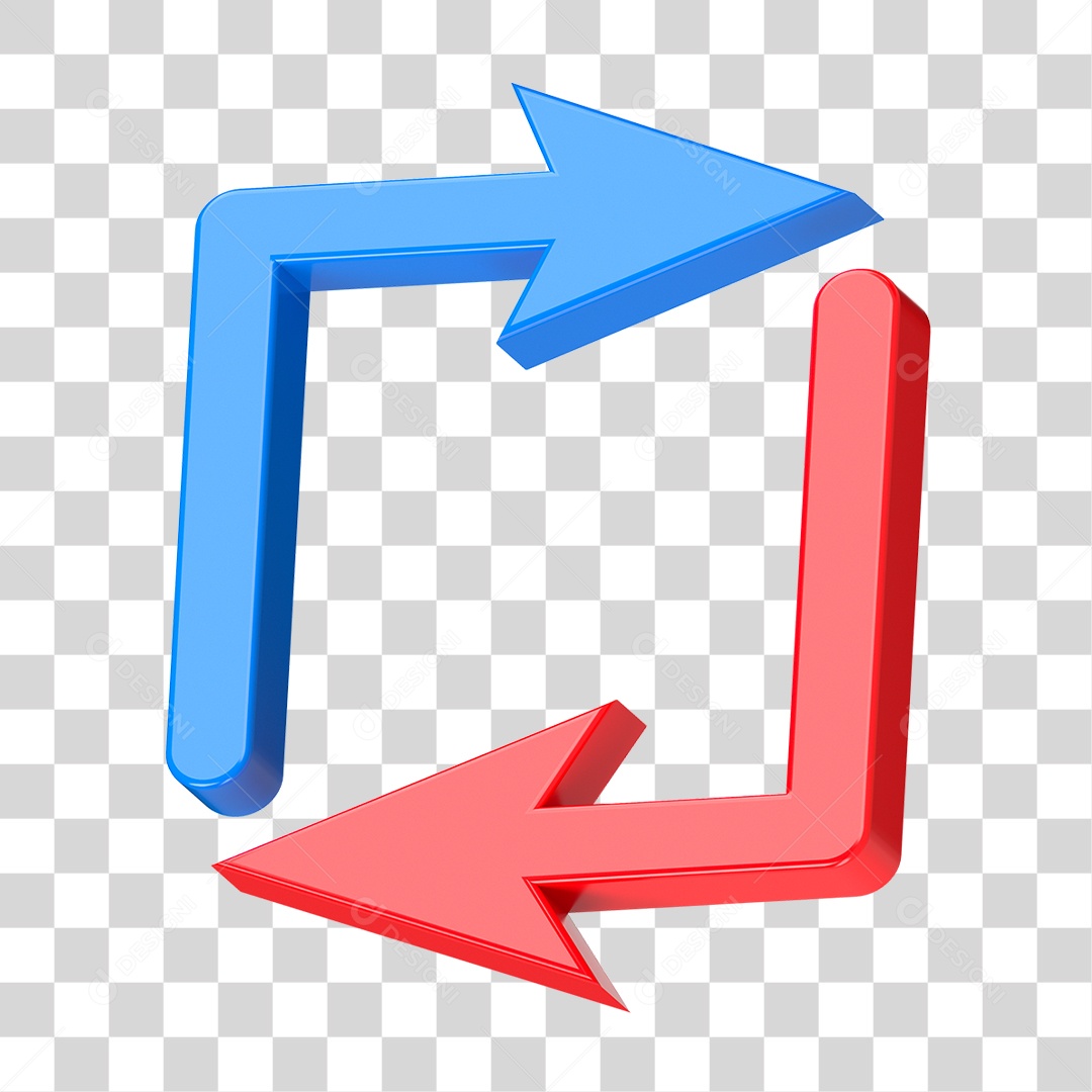 Setas Tridimensionais PNG Transparente