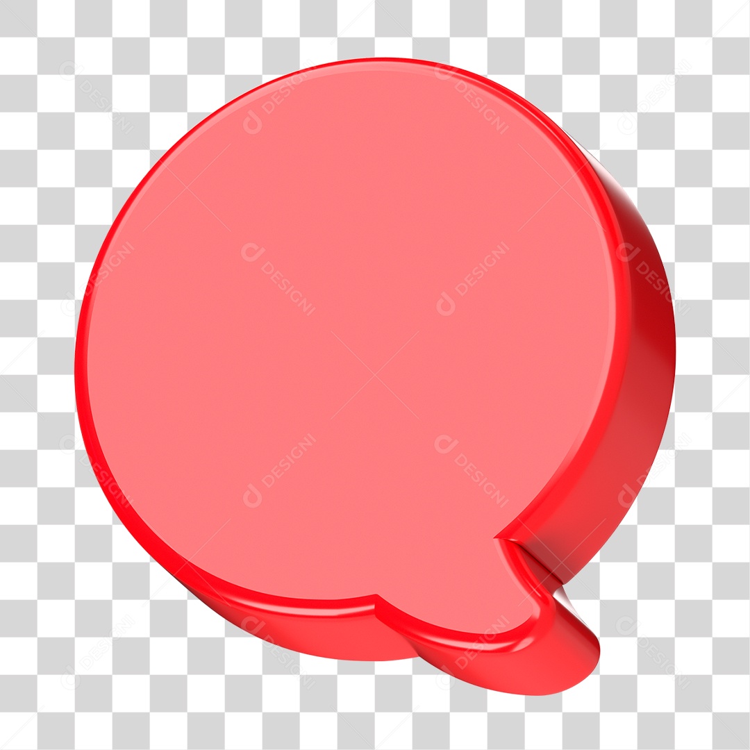 Balão de Fala 3D PNG Transparente