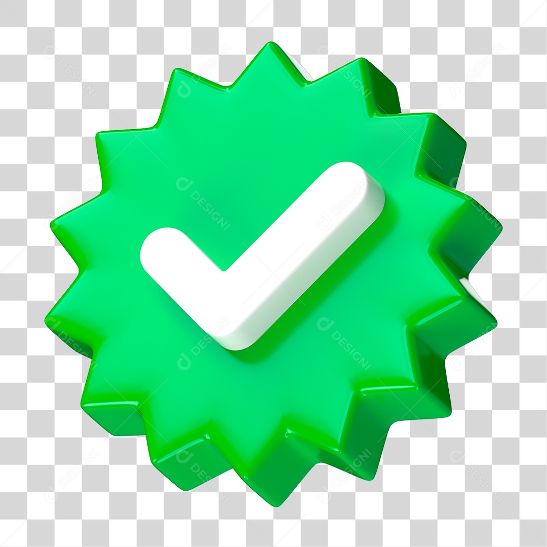 Ícone de Verificação 3D PNG Transparente