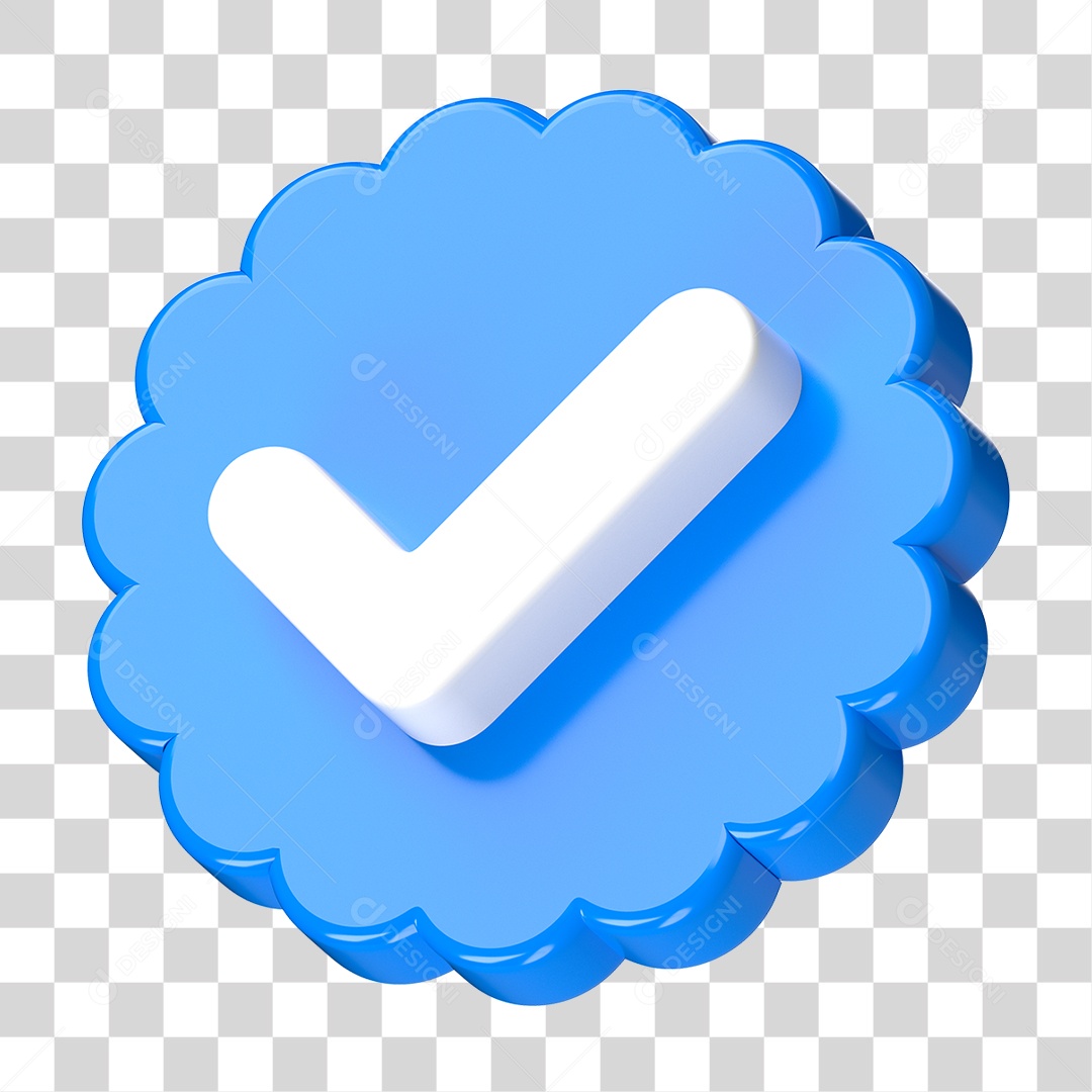 Ícone de Verificação 3D PNG Transparente