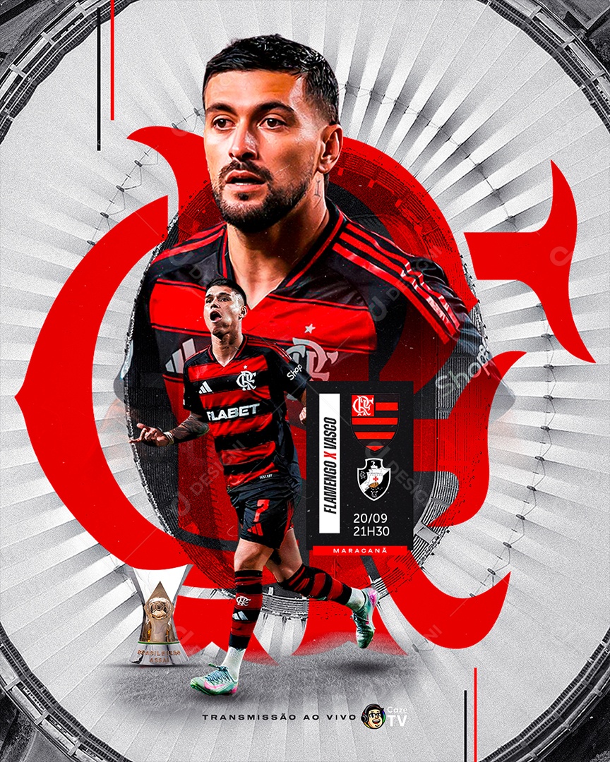 Flamengo x Vasco Brasileirão 20 de Setembro Jogo Ao Feed Social Media PSD Editável