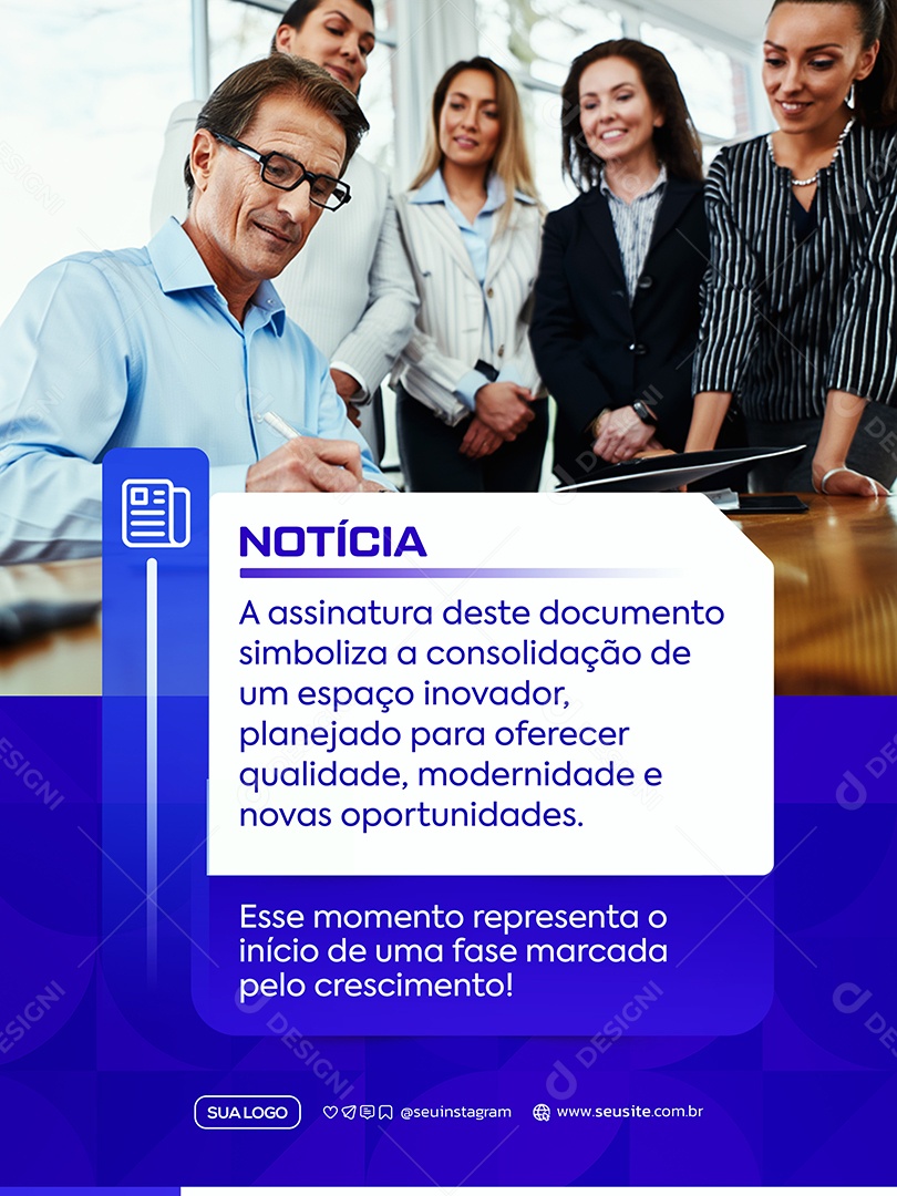 Noticia de Inauguração Social Media PSD Editável