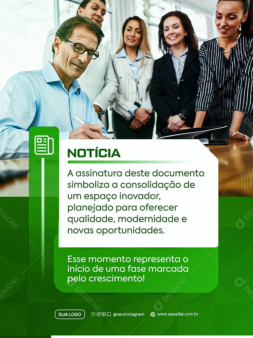 Noticia de Inauguração Social Media PSD Editável