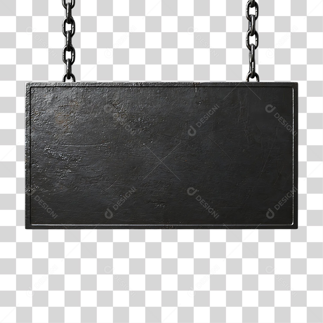 Elemento 3D Placa de Metal PNG Transparente