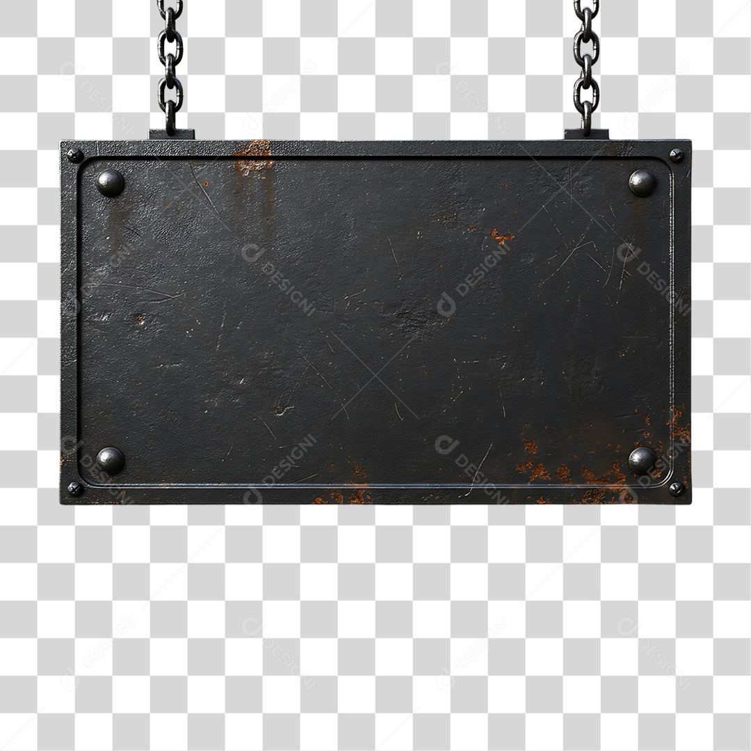 Elemento 3D Placa de Metal PNG Transparente