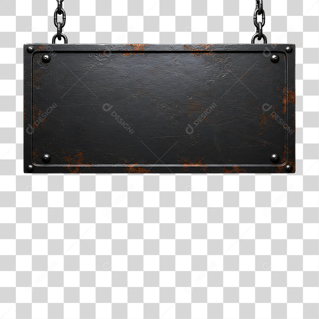 Elemento 3D Placa de Metal PNG Transparente