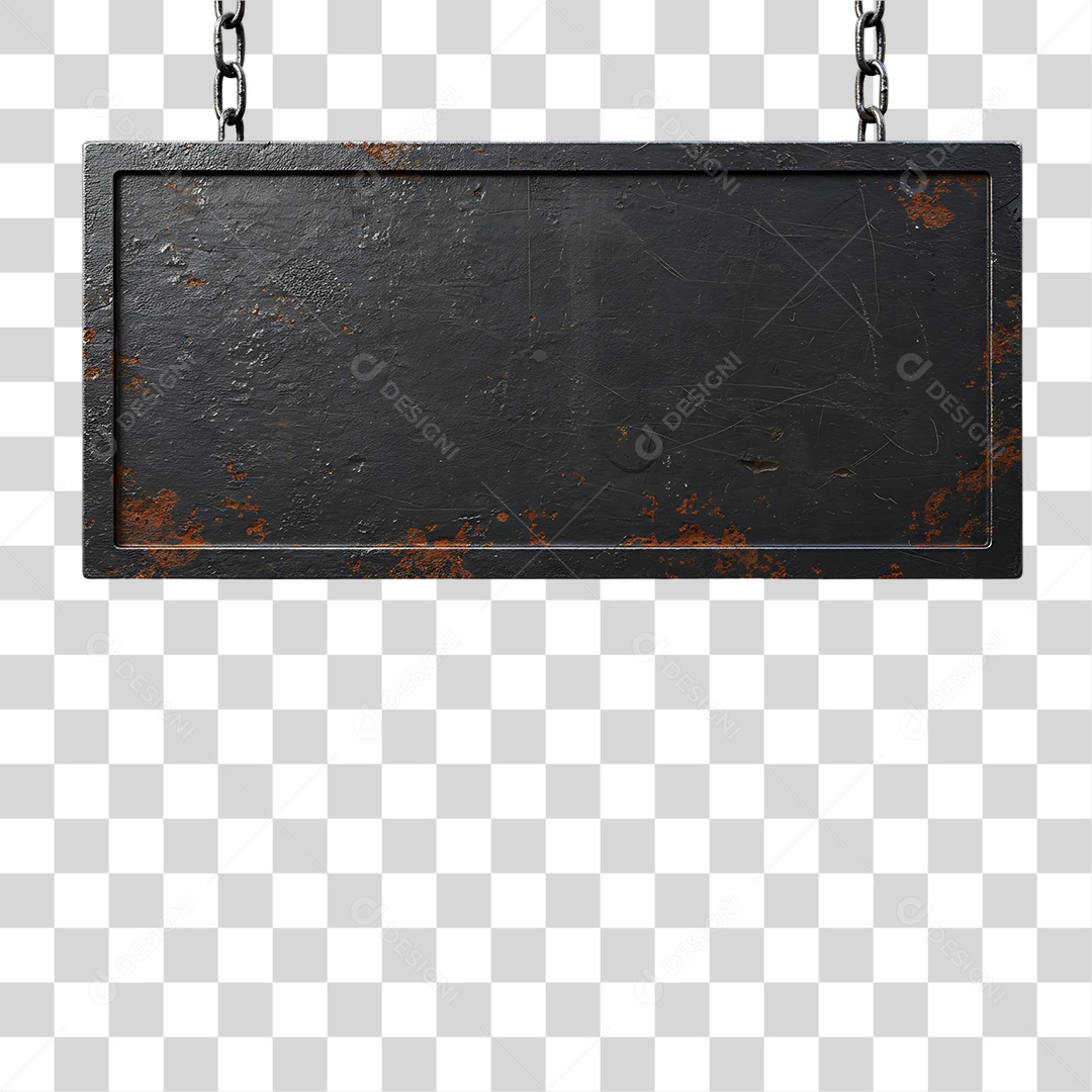 Elemento 3D Placa de Metal PNG Transparente