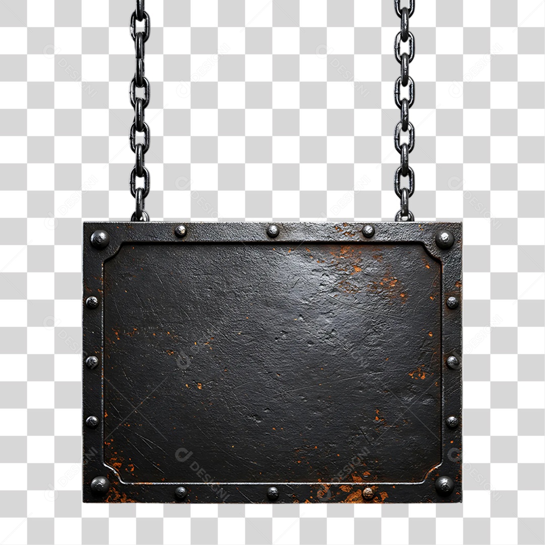 Elemento 3D Placa de Metal PNG Transparente