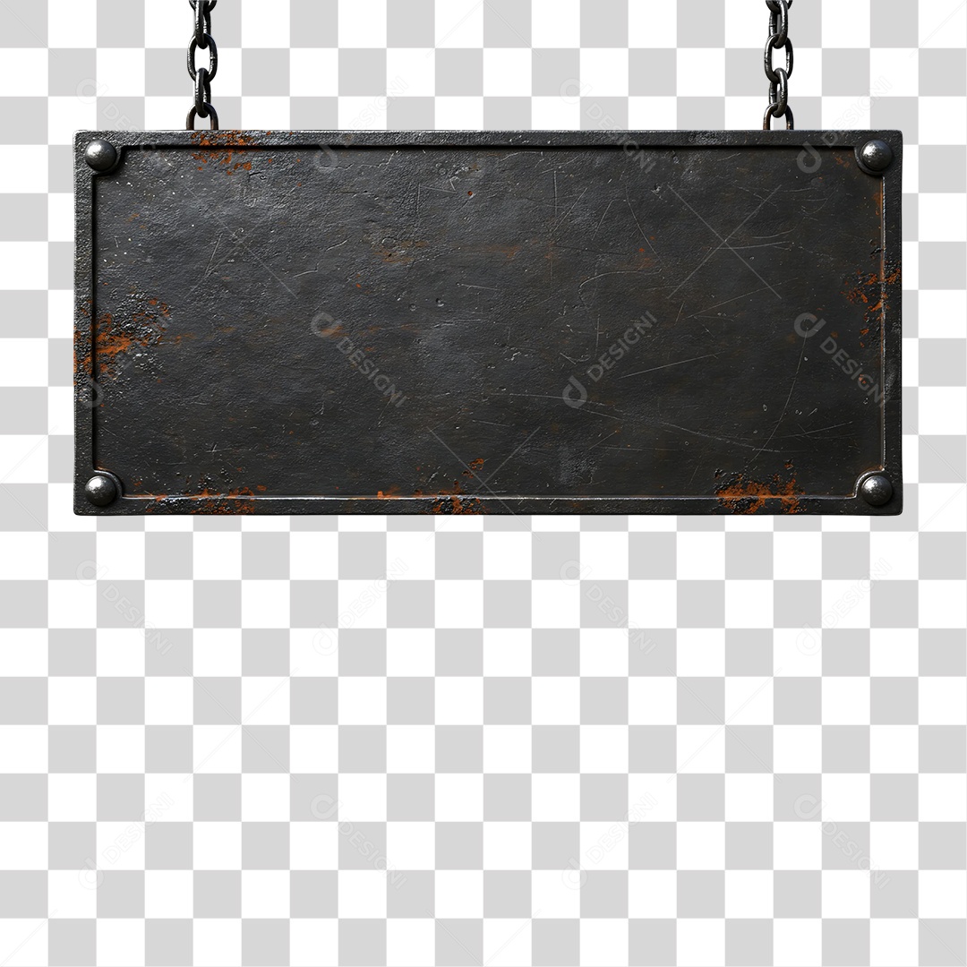 Elemento 3D Placa de Metal PNG Transparente