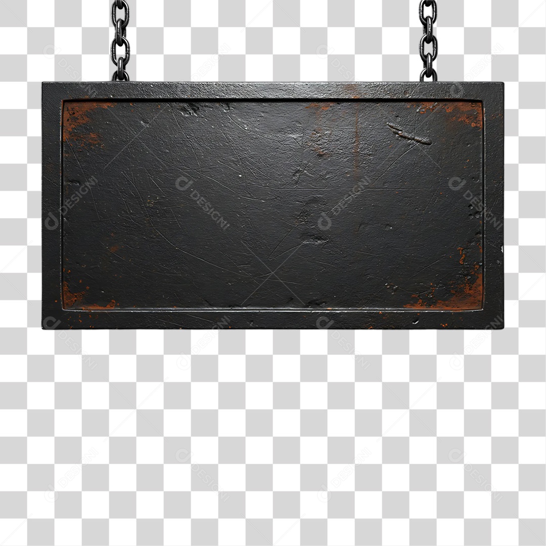 Elemento 3D Placa de Metal PNG Transparente