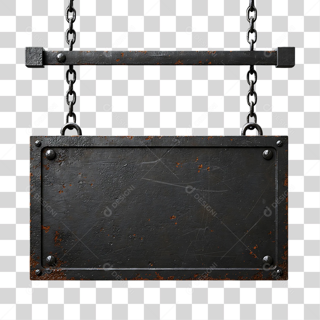 Elemento 3D Placa de Metal PNG Transparente