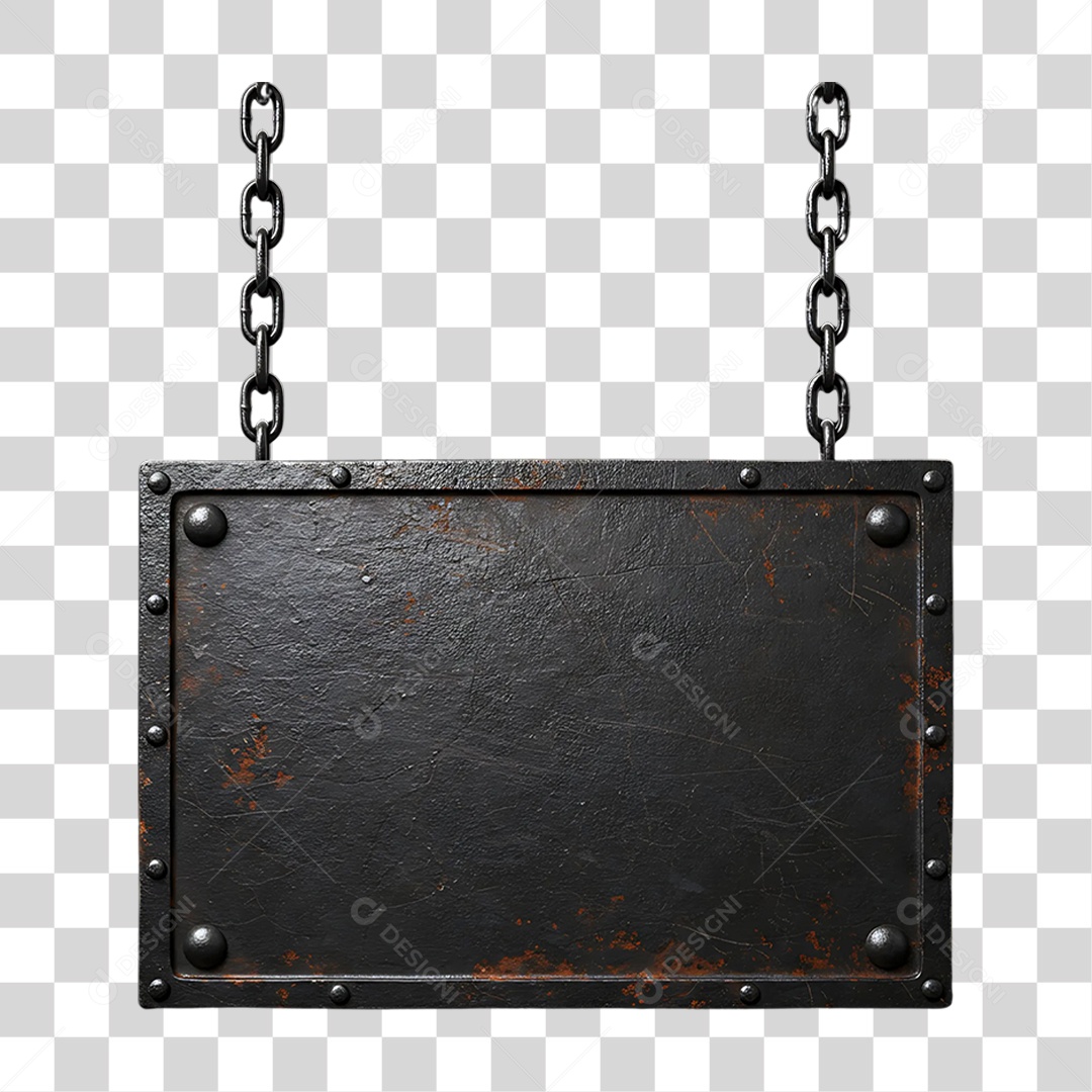 Elemento 3D Placa de Metal PNG Transparente
