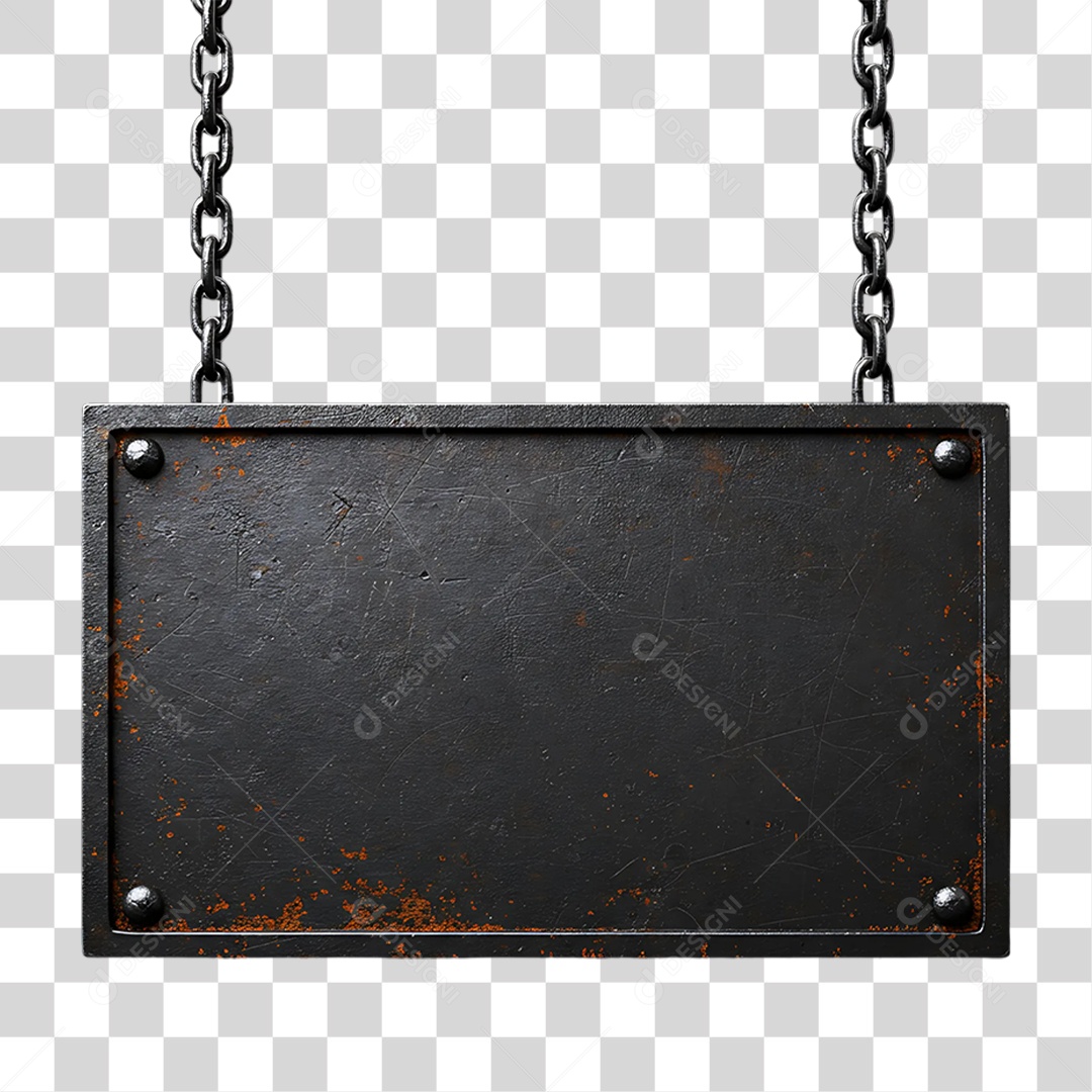 Elemento 3D Placa de Metal PNG Transparente