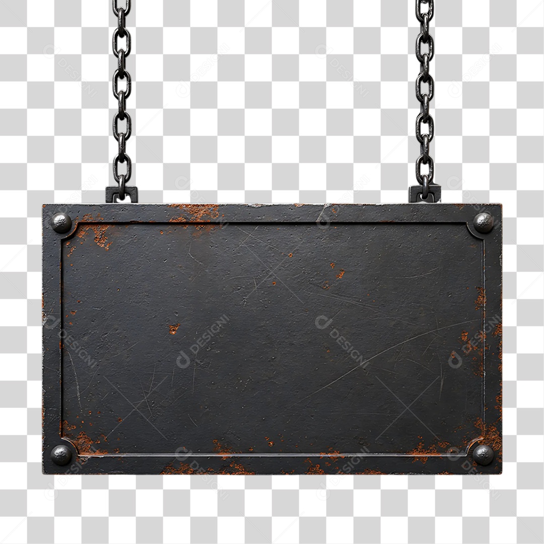Elemento 3D Placa de Metal PNG Transparente