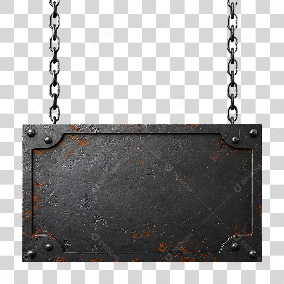 Elemento 3D Placa de Metal PNG Transparente