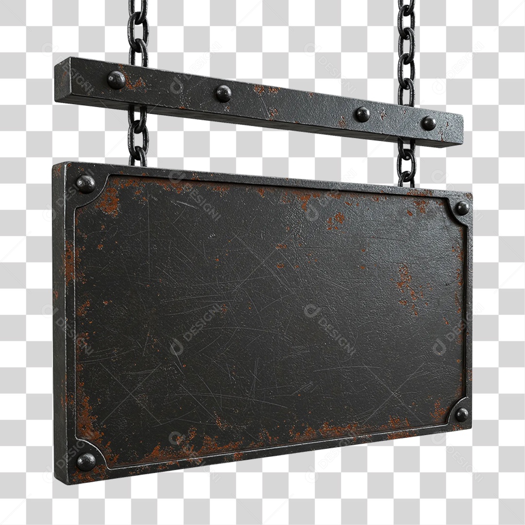 Elemento 3D Placa de Metal PNG Transparente