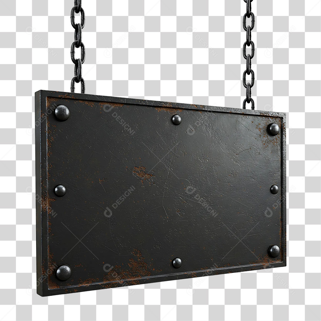 Elemento 3D Placa de Metal PNG Transparente