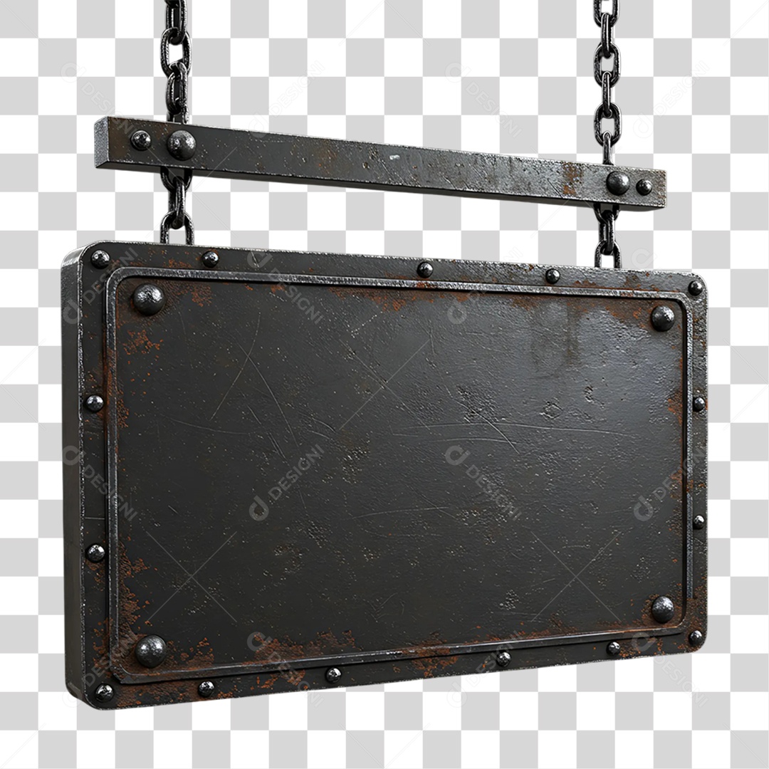 Elemento 3D Placa de Metal PNG Transparente