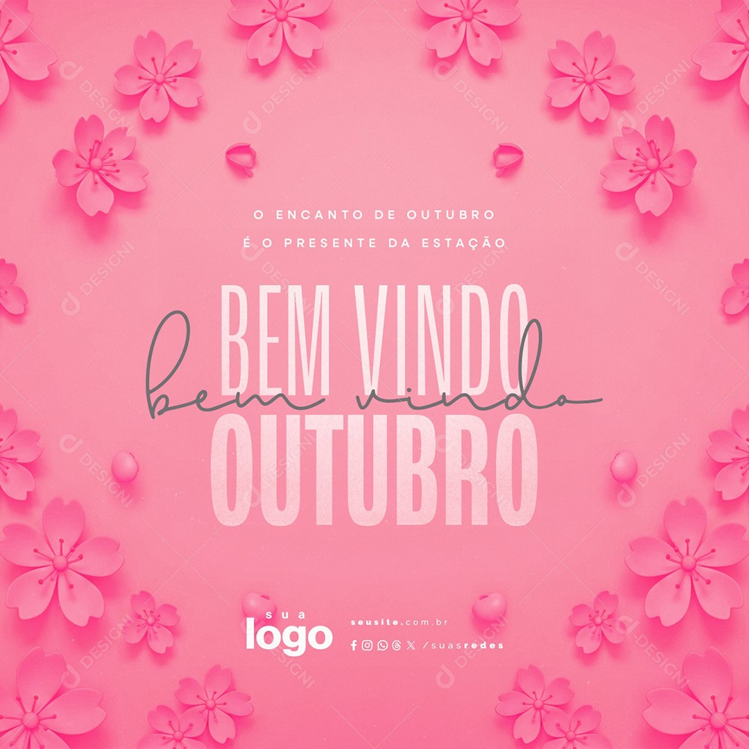 Bem Vindo Outubro O Encanto de Outubro é o Presente da Estação Social Media PSD Editável