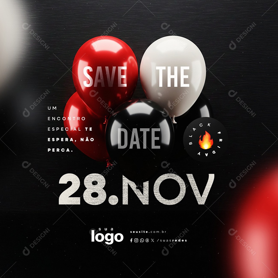 Black Friday 28 de Novembro Um Encontro Especial Social Media PSD Editável