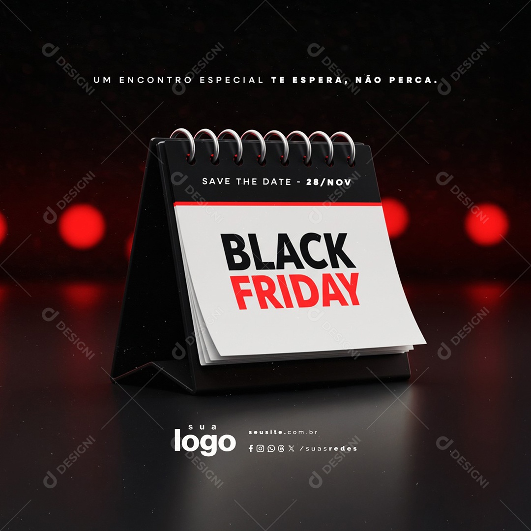 Black Friday 28 de Novembro Save The Date Social Media PSD Editável