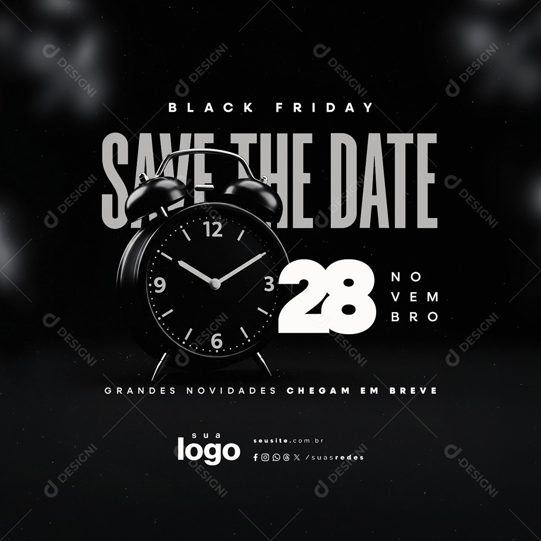 Black Friday 28 de Novembro Save The Date Social Media PSD Editável