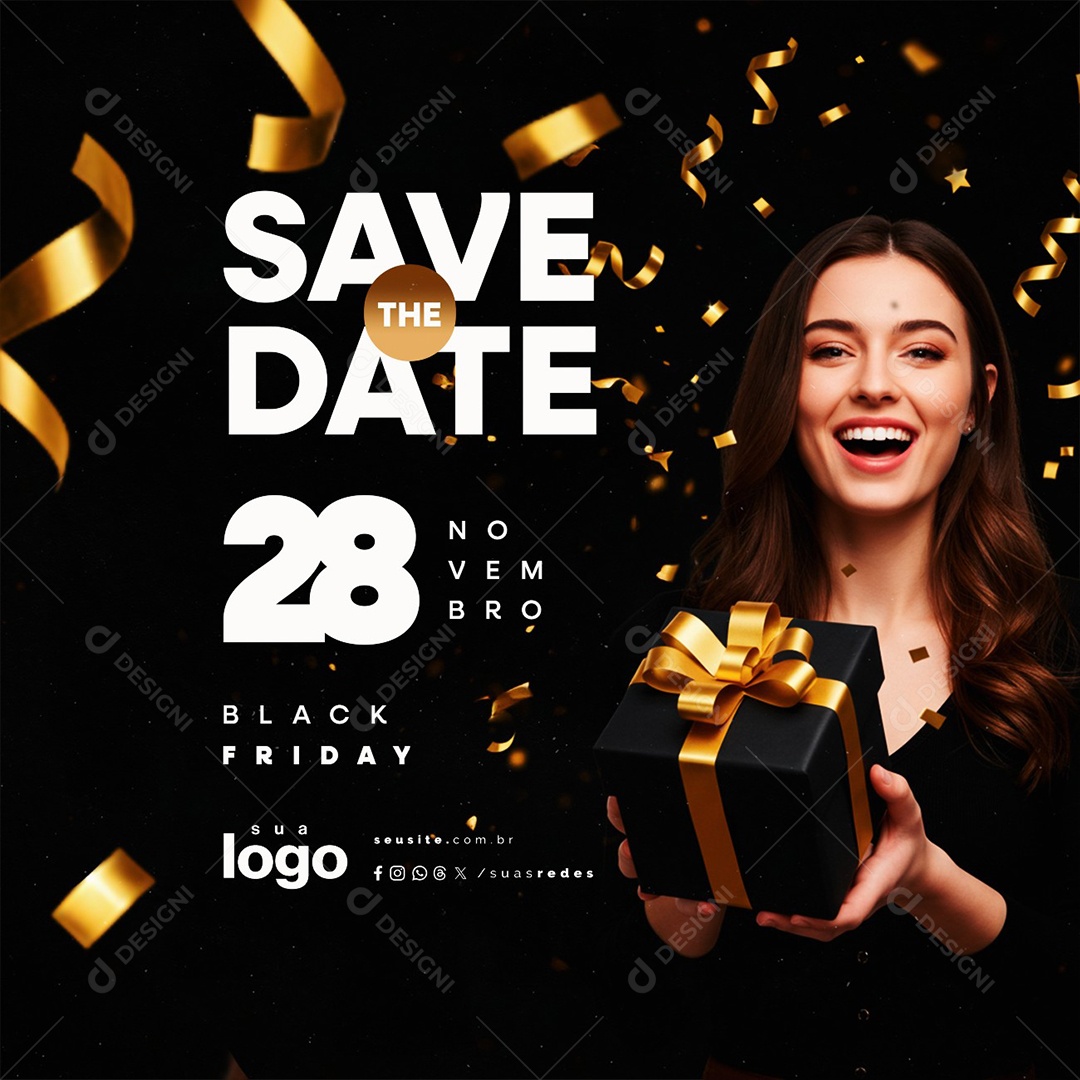 Black Friday 28 de Novembro Save The Date Social Media PSD Editável