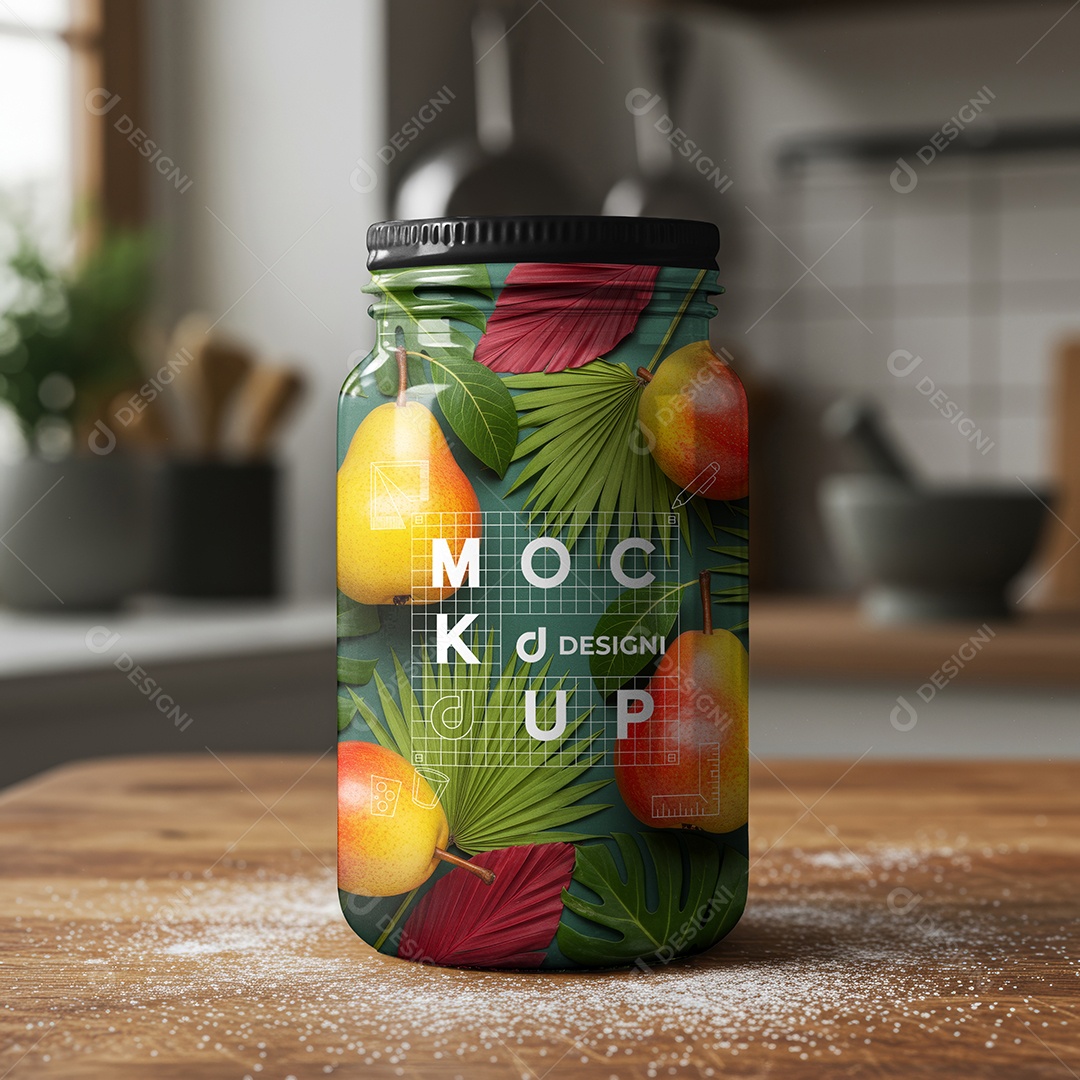 Mockup Pote de Mantimento PSD Editável