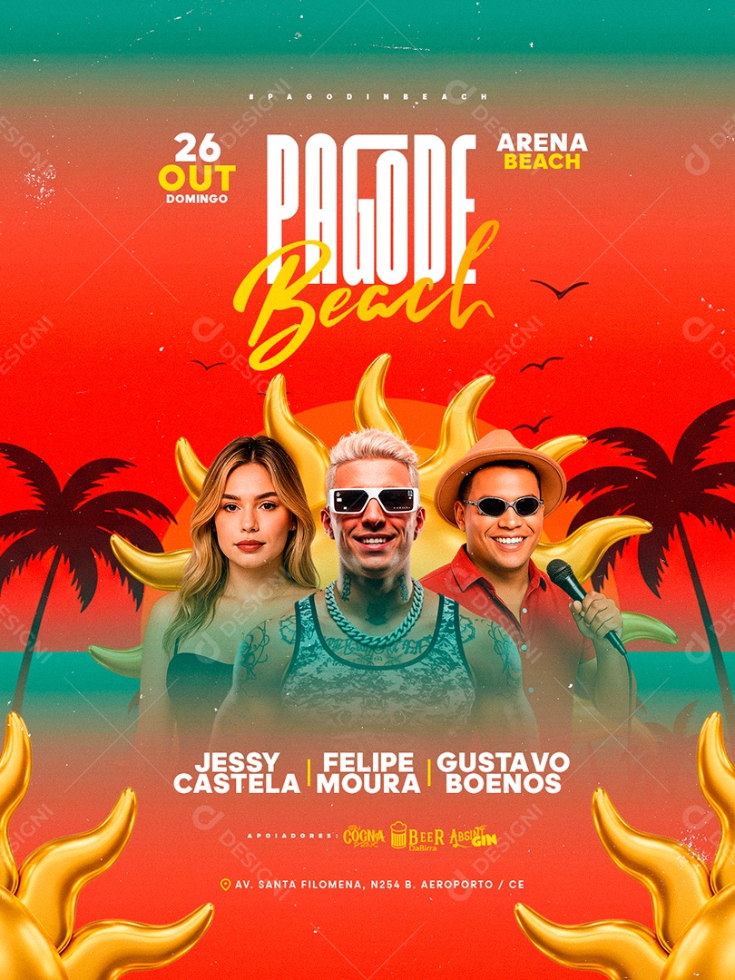 Flyer Pagode Beach Social Media PSD Editável