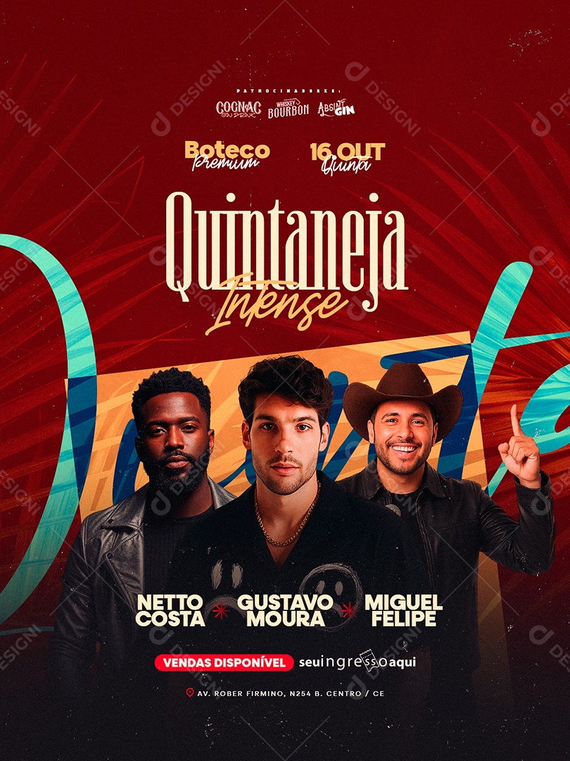 Flyer Quintaneja Intense Boteco Premium Social Media PSD Editável