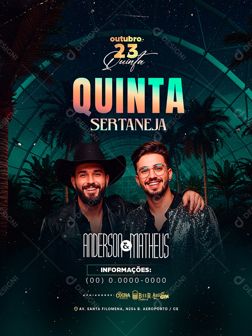 Flyer Quinta Sertaneja Social Media PSD Editável