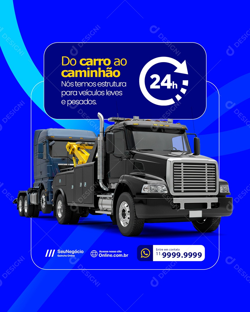 Guincho Do Carro ao Caminhão Social Media PSD Editável