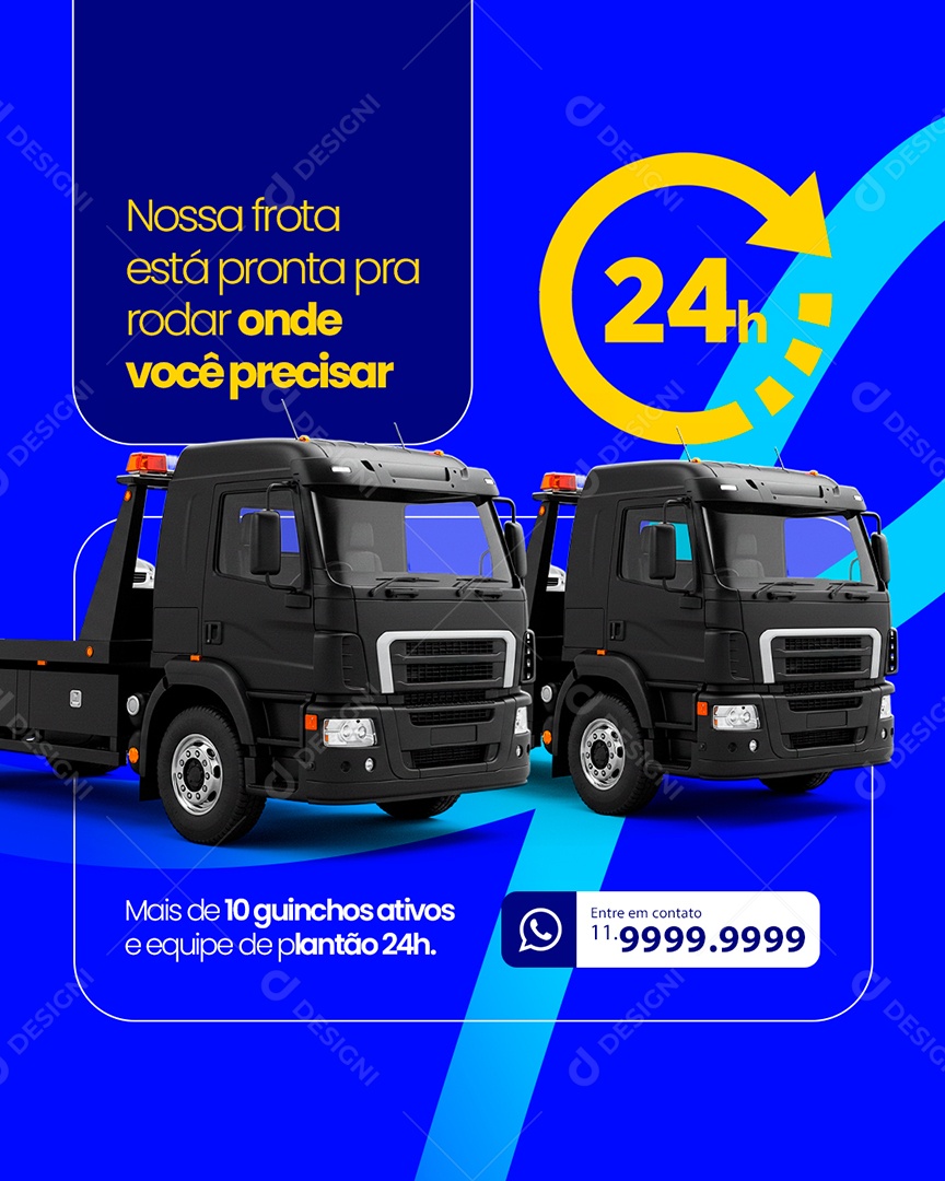 Guincho Nossa Frota Está Pronta pra Rodar Onde Você Precisar Social Media PSD Editável