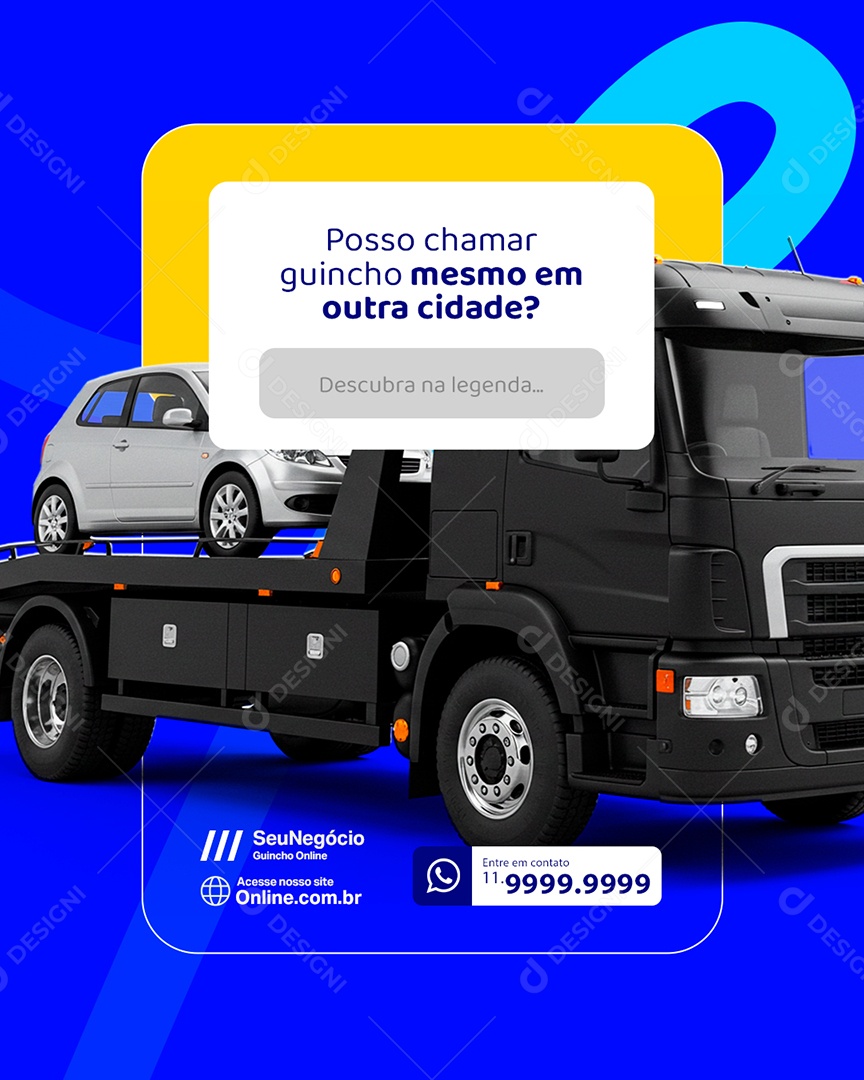 Posso Chamar Guincho Mesmo em Outra Cidade Social Media PSD Editável