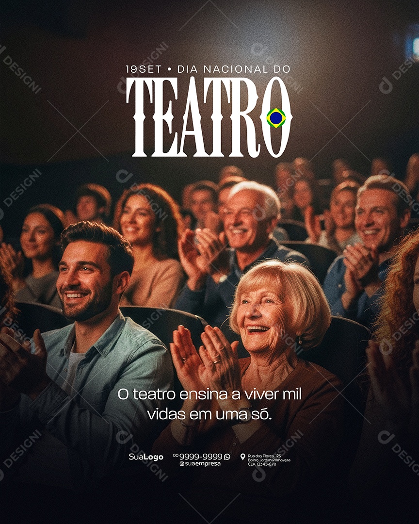 Dia Nacional Do Teatro 19 de Setembro Social Media PSD Editável
