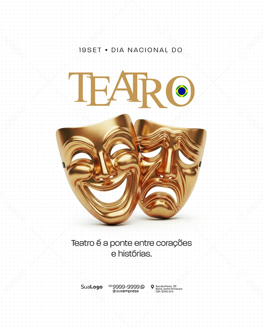 Dia Nacional Do Teatro 19 de Setembro Social Media PSD Editável