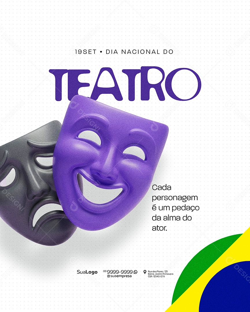 Dia Nacional Do Teatro 19 de Setembro Social Media PSD Editável