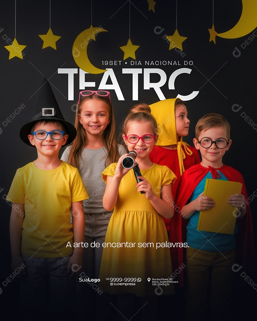 Dia Nacional Do Teatro 19 de Setembro Social Media PSD Editável