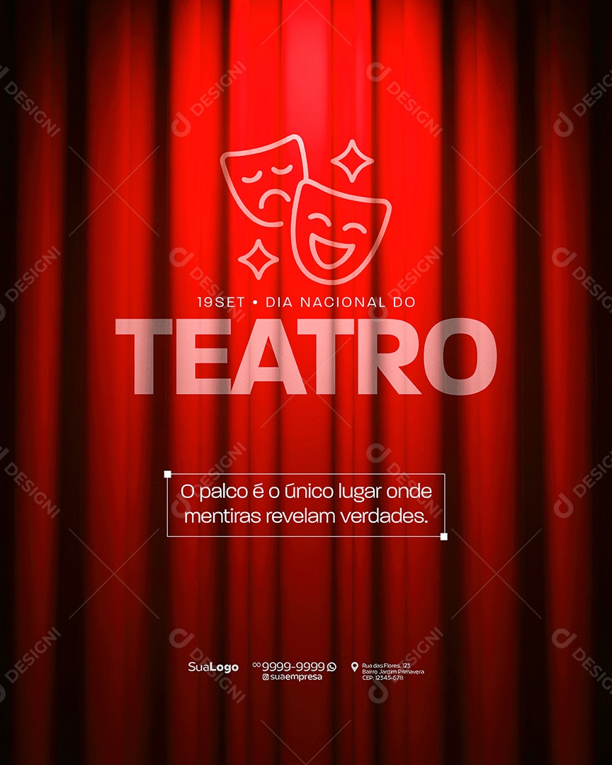 Dia Nacional Do Teatro 19 de Setembro Social Media PSD Editável