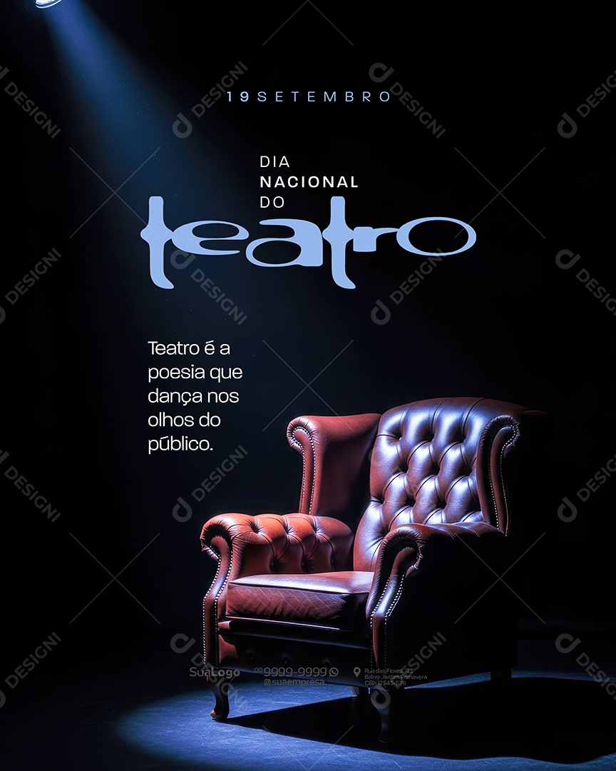 Dia Nacional Do Teatro 19 de Setembro Social Media PSD Editável