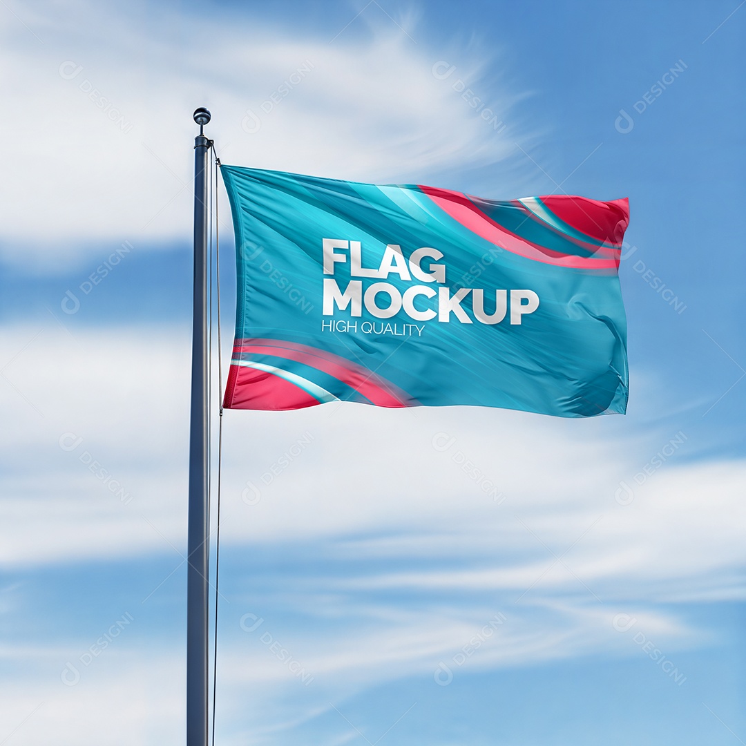 Bandeira Mockup PSD Editávelv