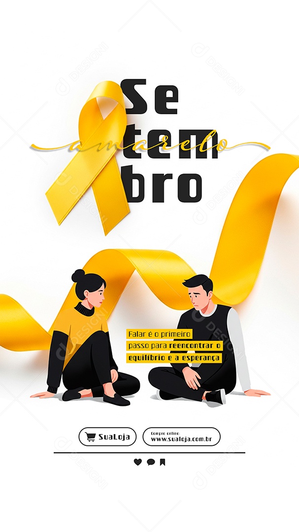 Story Setembro Amarelo Social Media PSD Editável