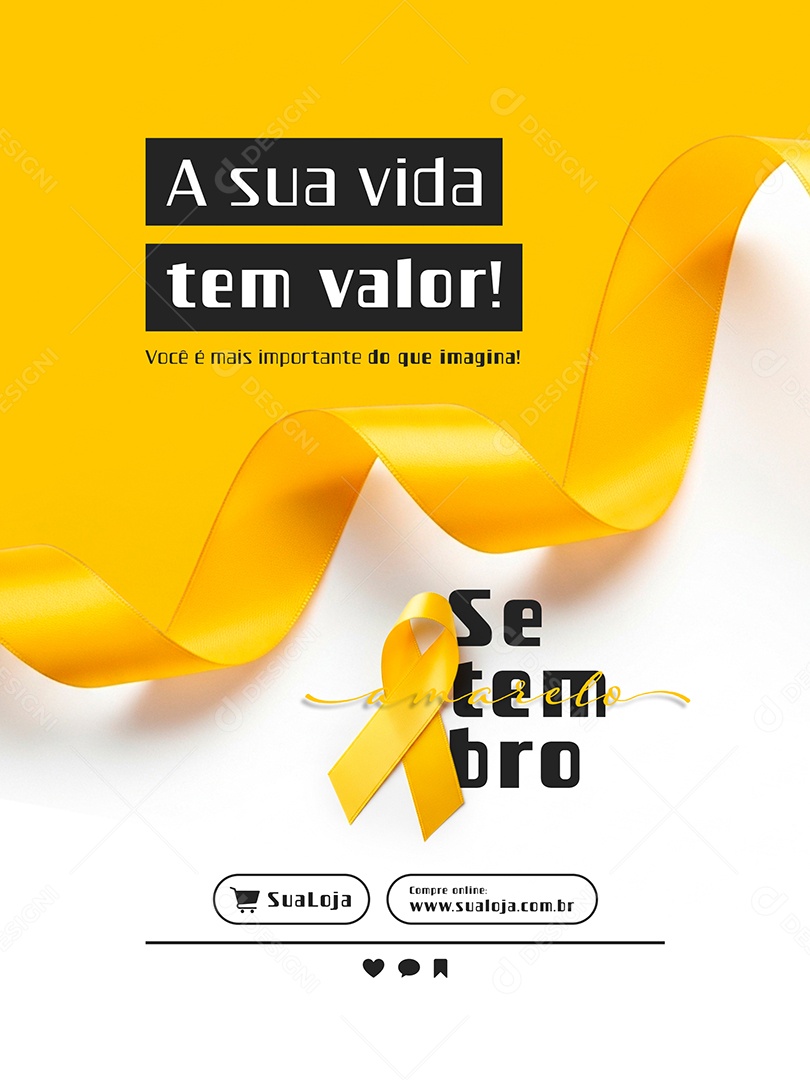 Setembro Amarelo A VidaTem Valor Social Media PSD Editável