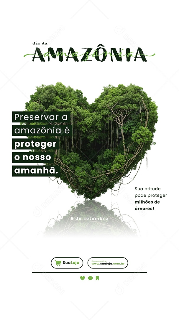 Story Social Media Dia da Amazónia 05 de Setembro PSD Editável