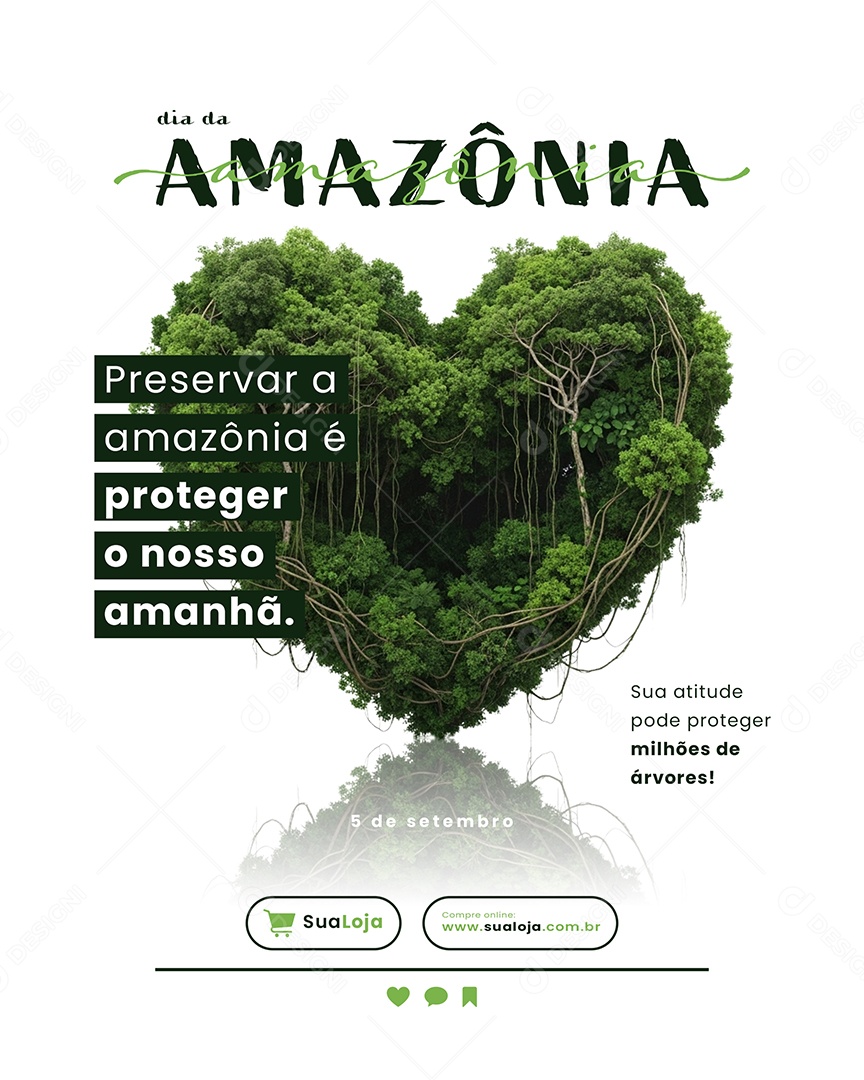 Social Media Dia da Amazónia 05 de Setembro PSD Editável