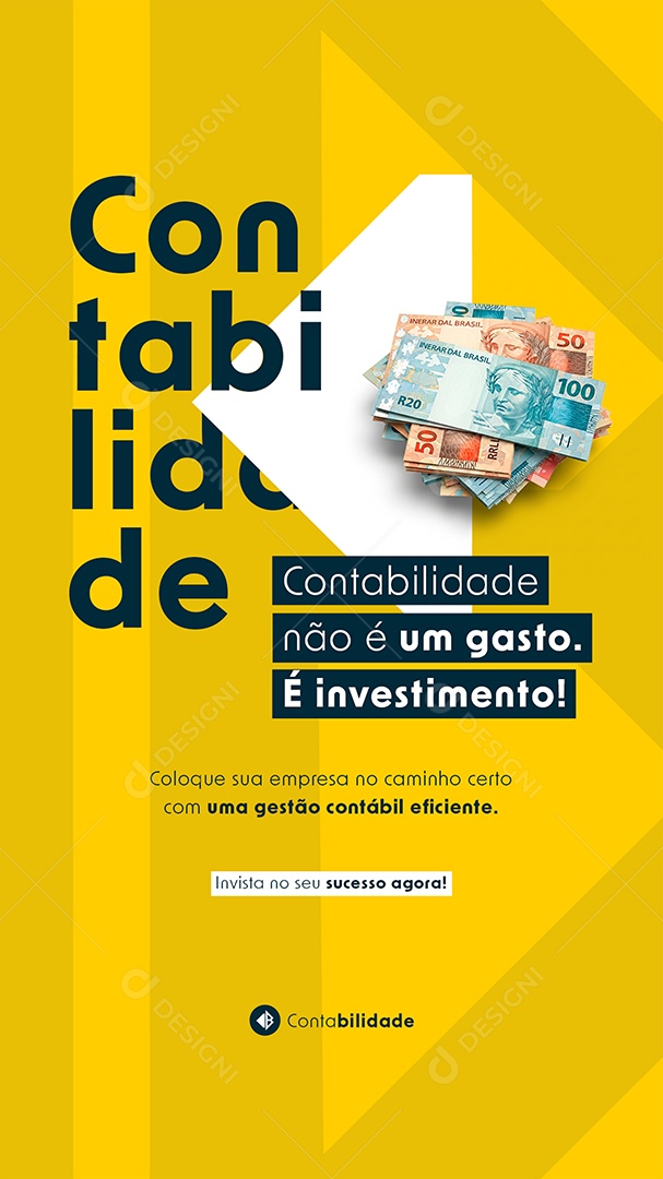 Story Contabilidade Não é Gasto é Investimento Social Media PSD Editável