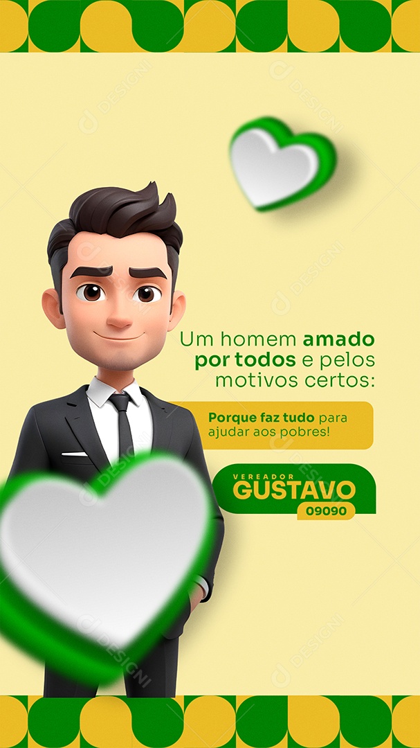 Story Campanha Política Porque Faz Tudo Social Media PSD Editável