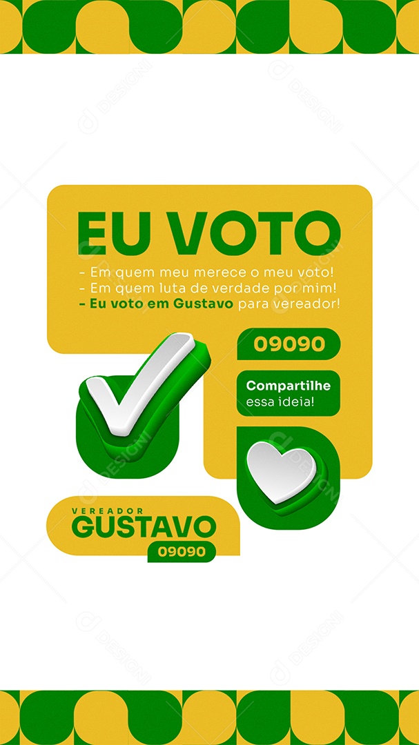 Story Campanha Política Eu Voto Social Media PSD Editável