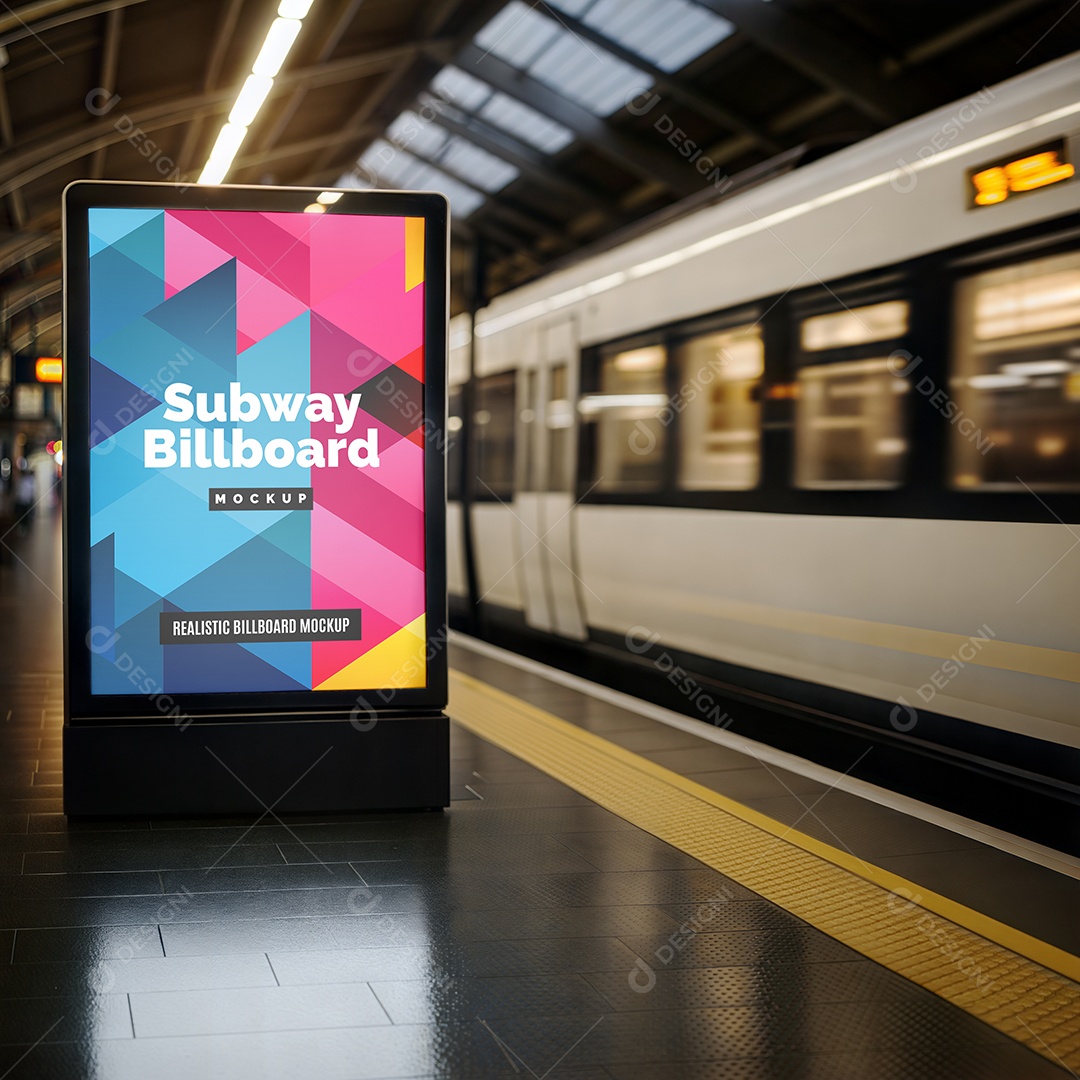 Banner com Sistema de Rolamento Mockup PSD Editável